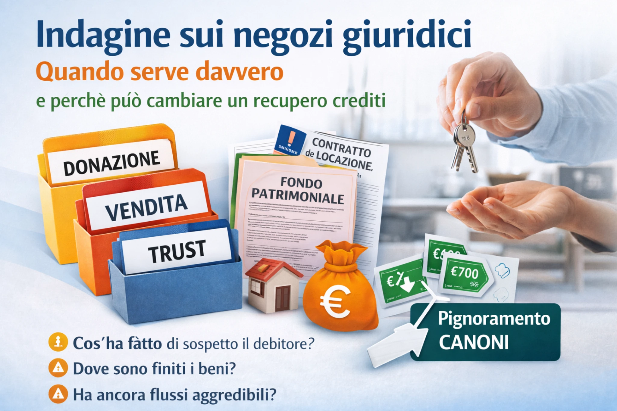 Indagine sui negozi giuridici: quando serve davvero (e perché può cambiare un recupero crediti)