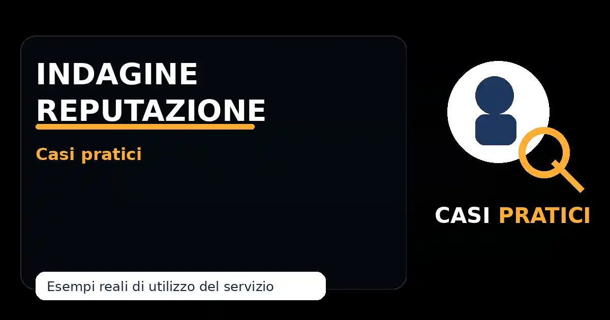 Indagine reputazione persona fisica: casi pratici