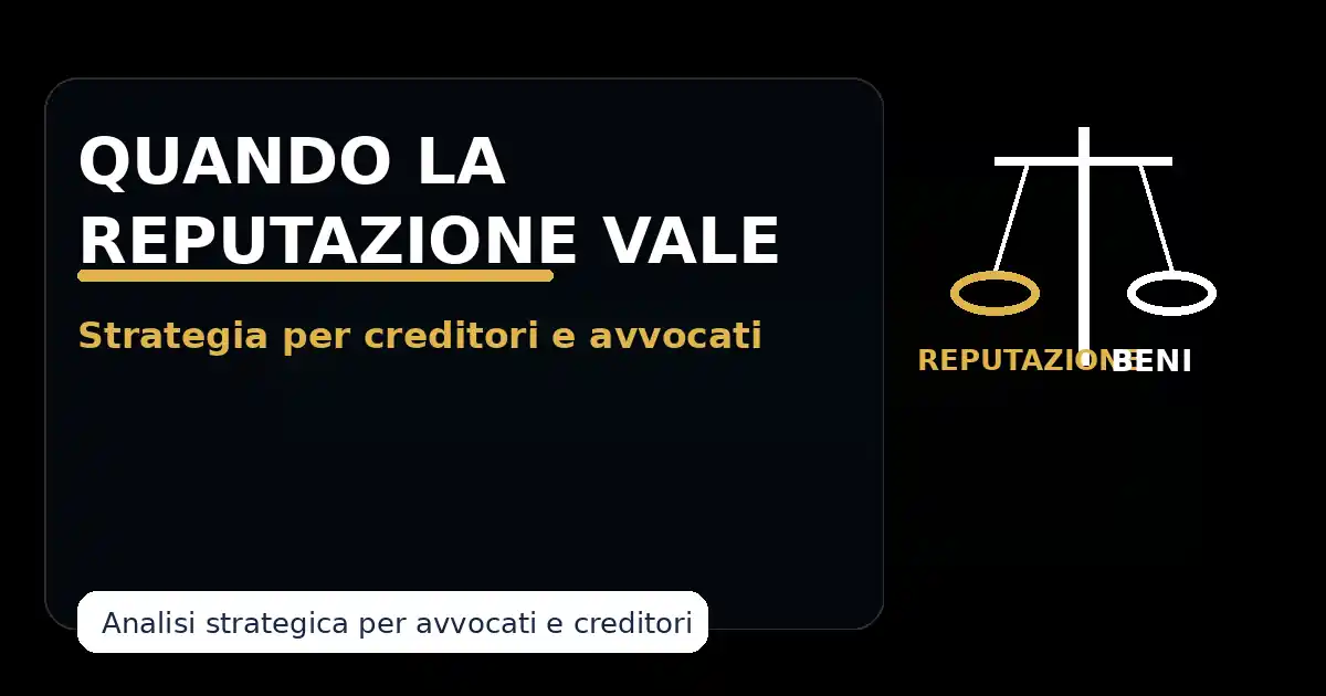 Quando la reputazione vale più dei beni